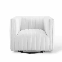 Other Glam Deco Armchair In White Velvet Upholstery -Othe Furniture Shop 1500 1500 frame 0 9633