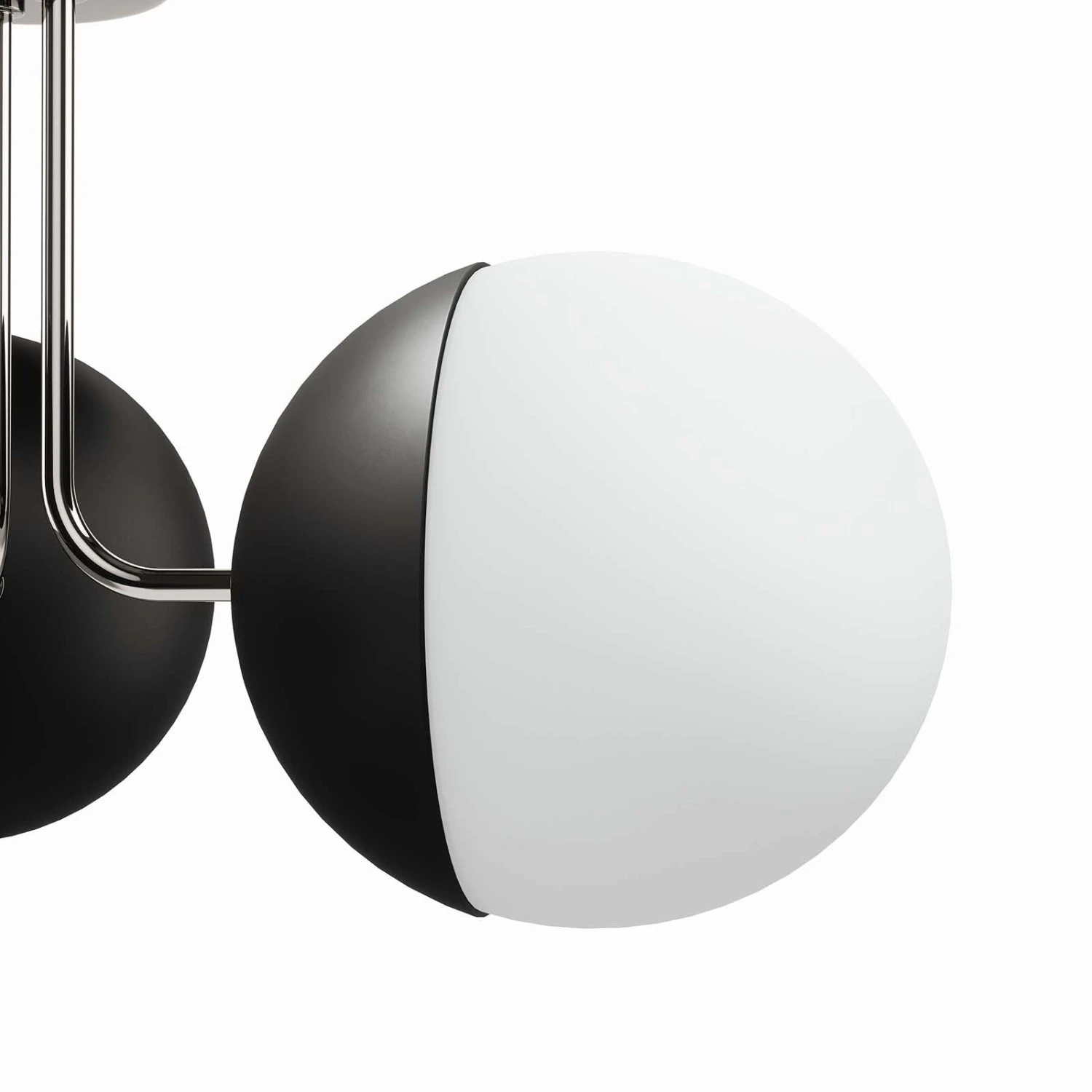 Other 3-Light Ceiling Light In Opal Polished Nickel 8 Other 3-Light Ceiling Light In Opal Polished Nickel - Image 6