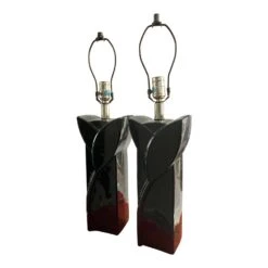 Vintage Deco Inspired Lamps, Glossy Botanic Design