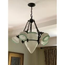 Other 6-Light Frosted Glass Wrought Iron Chandelier -Othe Furniture Shop 1500 1500 frame 90 2